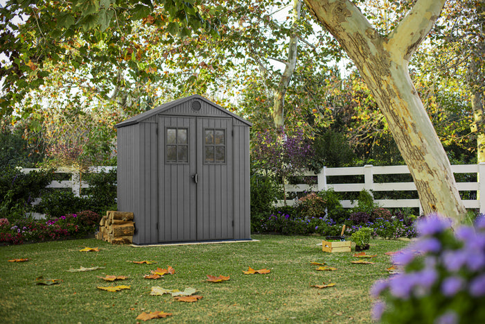Keter Darwin 64 Tuinhuis met ramen - 190x122x221 cm - Grijs