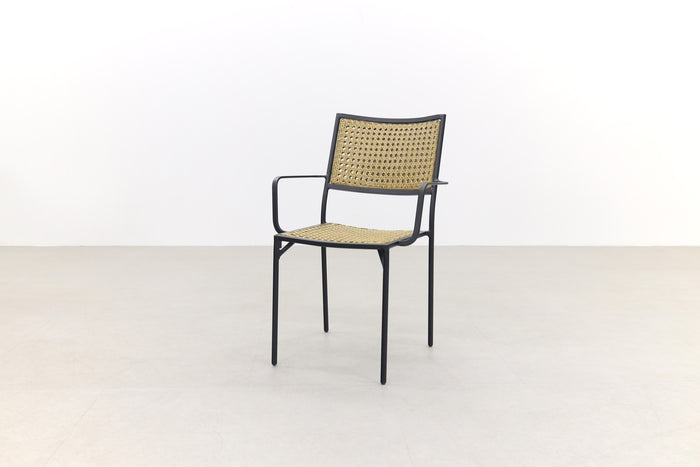 VDG Laura stapelbare tuinstoel - black steel|natural wicker