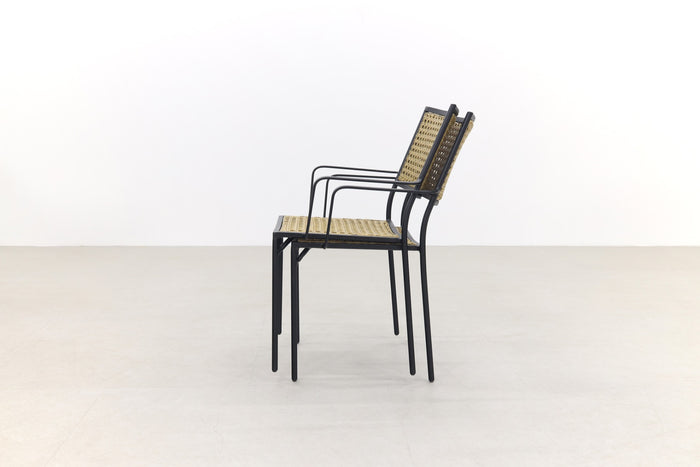 VDG Laura stapelbare tuinstoel - black steel|natural wicker