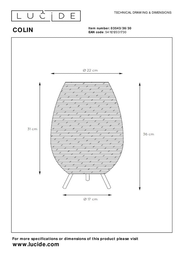Lucide COLIN Tafellamp - Zwart