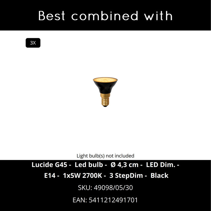 Lucide MIKAELA Hanglamp - Zwart