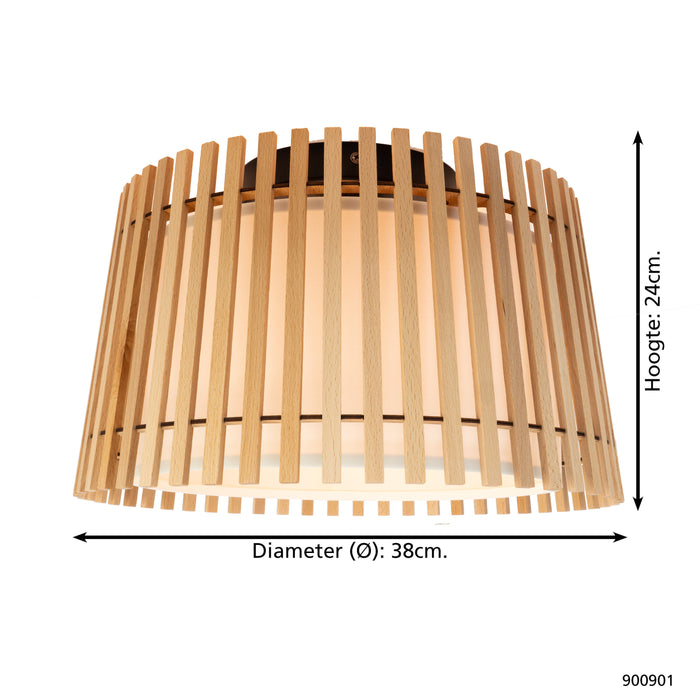 EGLO Fattoria Plafondlamp - E27 - Ø 38 cm - Zwart|Bruin|Wit
