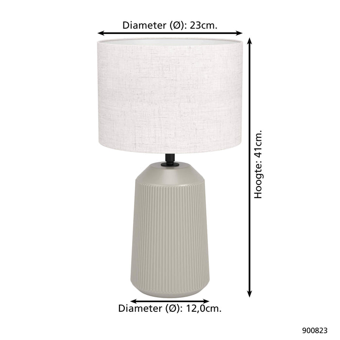 EGLO Capalbio Tafellampen - E27 - keramiek - Zandkleur