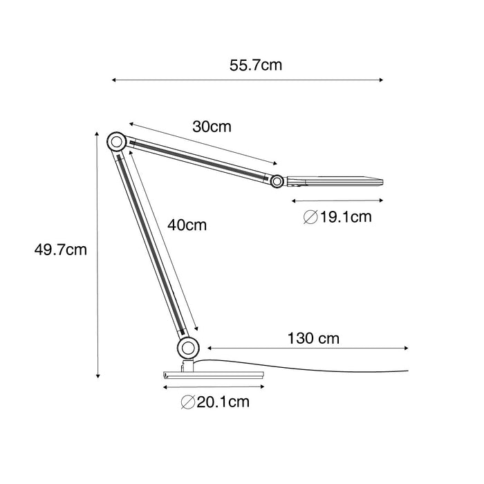 QAZQA Design tafellamp zwart incl. LED met touch en inductielader -
