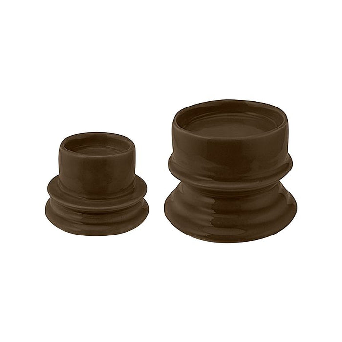 vtwonen Ceramic Waxinelichthouder - Set van 2 - Warm Brown