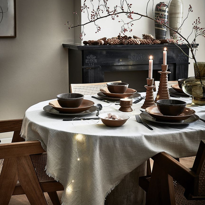 vtwonen Ceramic Waxinelichthouder - Set van 2 - Warm Brown