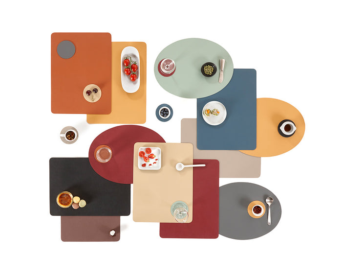 Mesapiu Placemat lederlook - Rechthoek - Sand - Set van 6