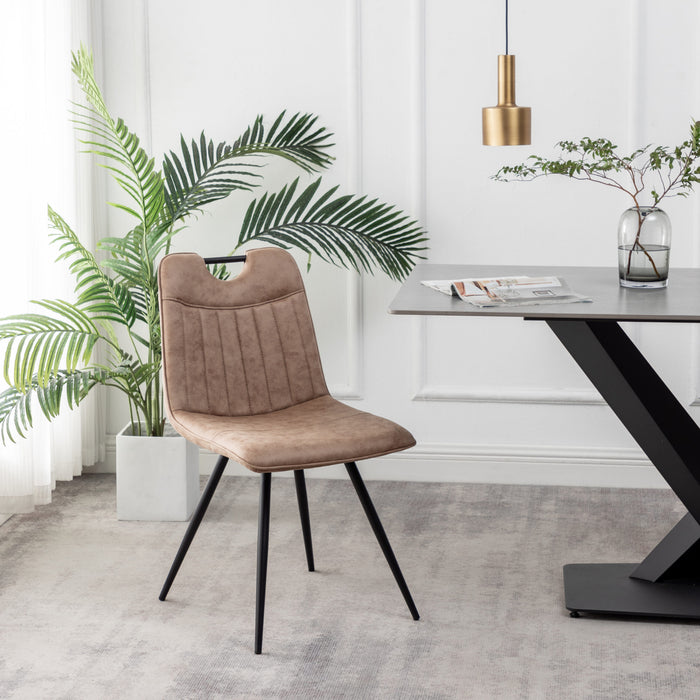 Furnihaus Eetkamerstoel Leon Microvezel Taupe Set van 2