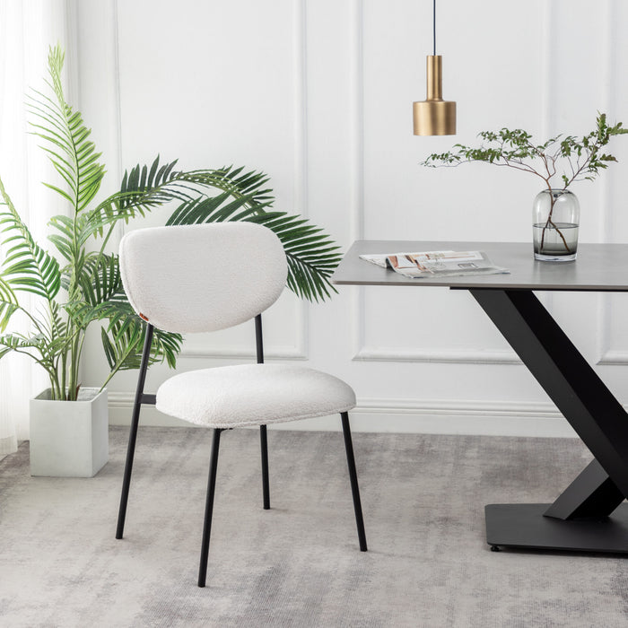 Furnihaus Eetkamerstoel Amalia Teddy Creme Set van 2