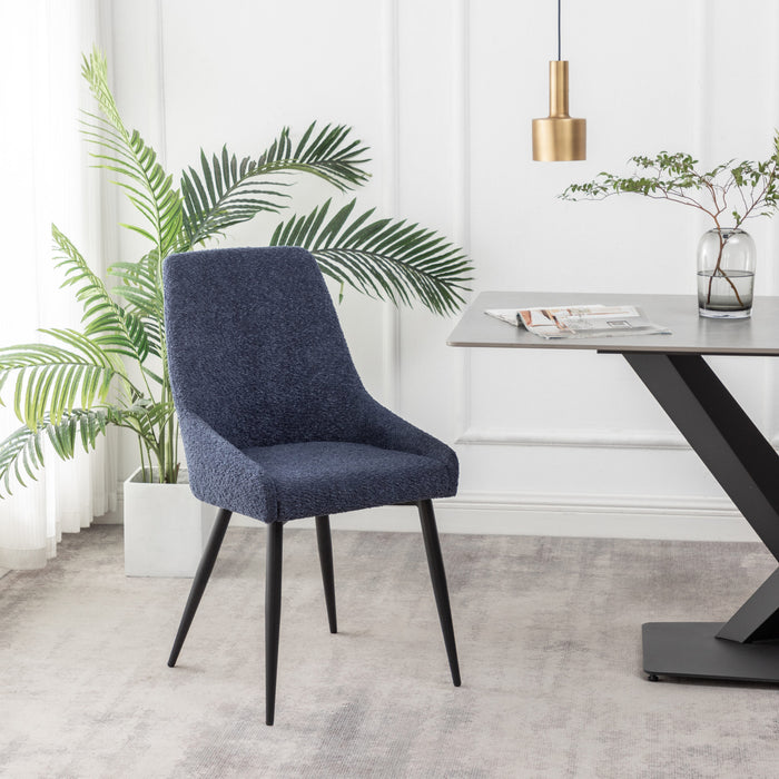 Furnihaus Eetkamerstoel Oscar Boucle Blauw Set van 2