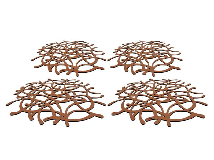 NOOBLU TUMBL onderzetters 15 cm - Cognac - Set van 6