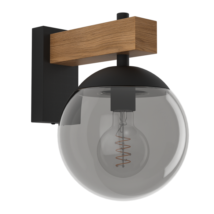 EGLO Bufalata Wandlamp - buitenverlichting - E27 - Zwart, bruin