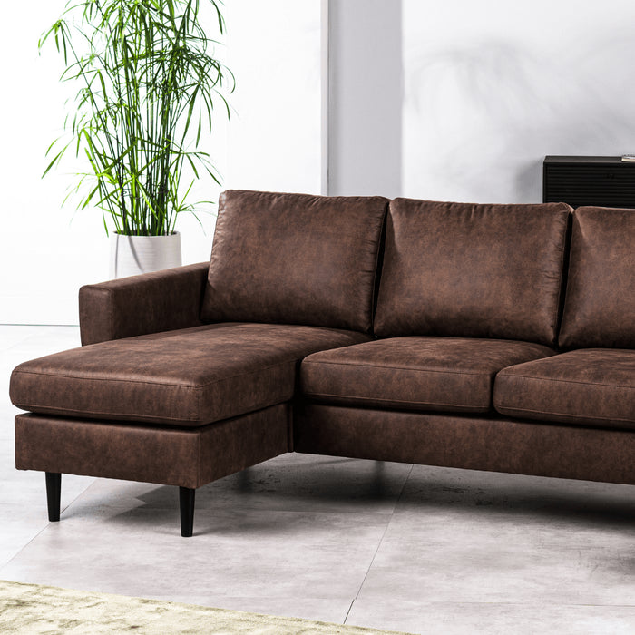 Vurna Sofien 3-zitsbank stof links|rechts bruin