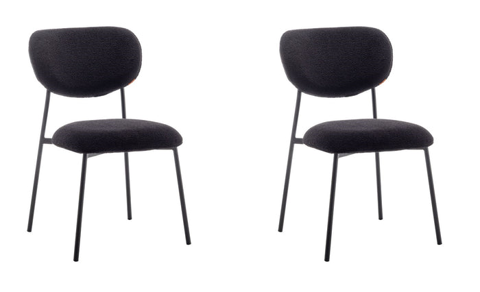 Furnihaus Eetkamerstoel Amalia Teddy Zwart Set van 2