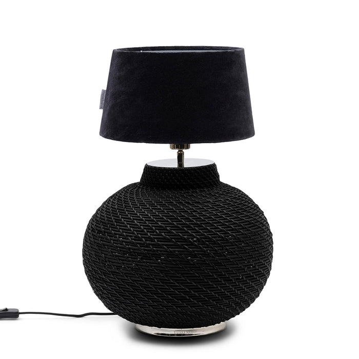 Riviera Maison Lampenkap blauw, Cilinder - Velvet (ØxH) 30x17