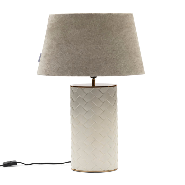 Riviera Maison Lampenkap Beige, Halfrond - Oval Velvet (ØxH) 45x26