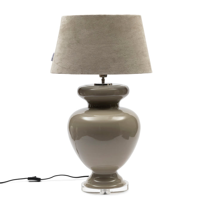 Riviera Maison Lampenkap Beige, Halfrond - Oval Velvet (ØxH) 45x26