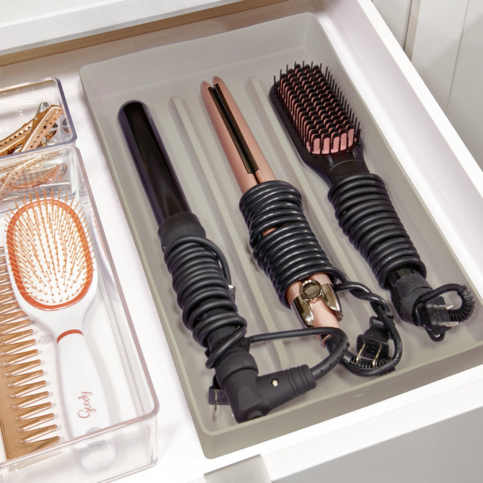 Haarverzorging Organiser, 24.1 x 37.5 x 4.5 cm, Siliconen, Wit - iDesi