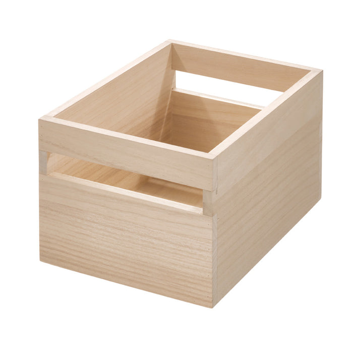 iDesign - Opbergbox met Handvat, 25.4 x 25.4 x 15.5 cm, Paulownia Hout