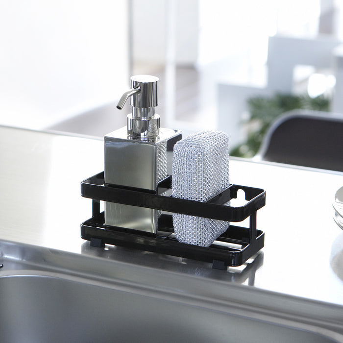 Yamazaki Fles- & Sponshouder Gootsteen met Zuignap - Tower - Zwart