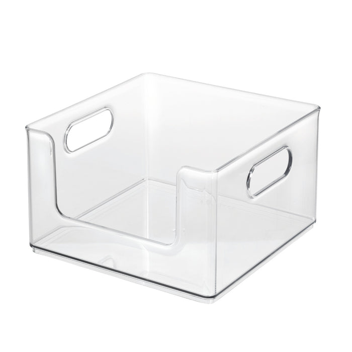 Open Opbergbox met Handvaten, 25 x 25 x 15 cm, Kunststof, Transparant