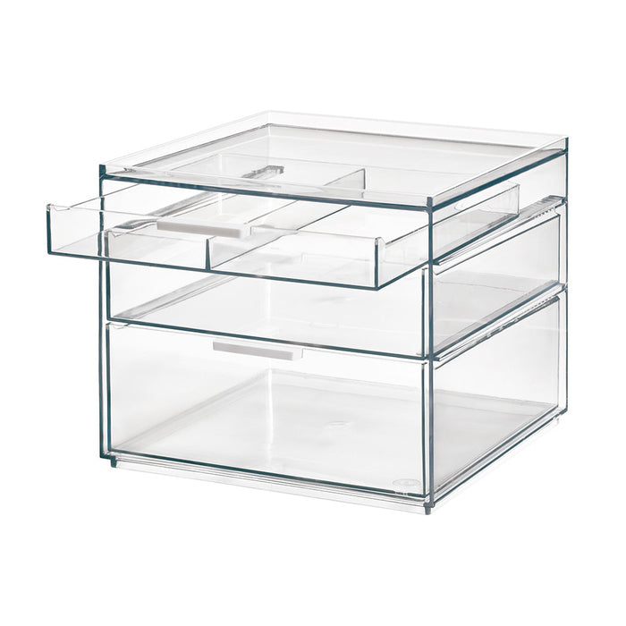 Make-up Organizer, 3 Lades, Hoog, 21 x 20.3 x 17.8 cm, Transparant - i