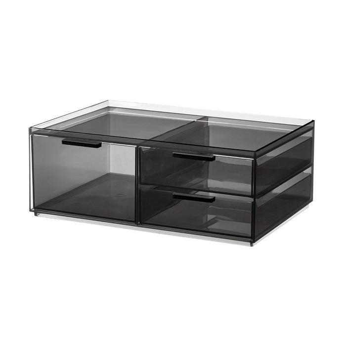 Make-up Organizer, 3 Lades, Breed, 30.5 x 20.3 x 11.4 cm, Smoke - iDes