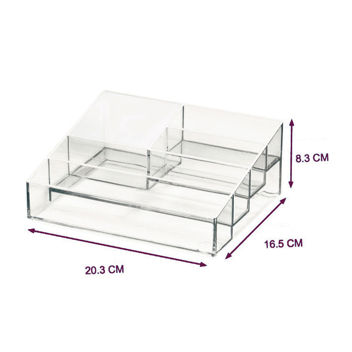 Nagellak Organizer met 5 Vakken, 20.3 x 16.5 x 8.3 cm, Transparant - i