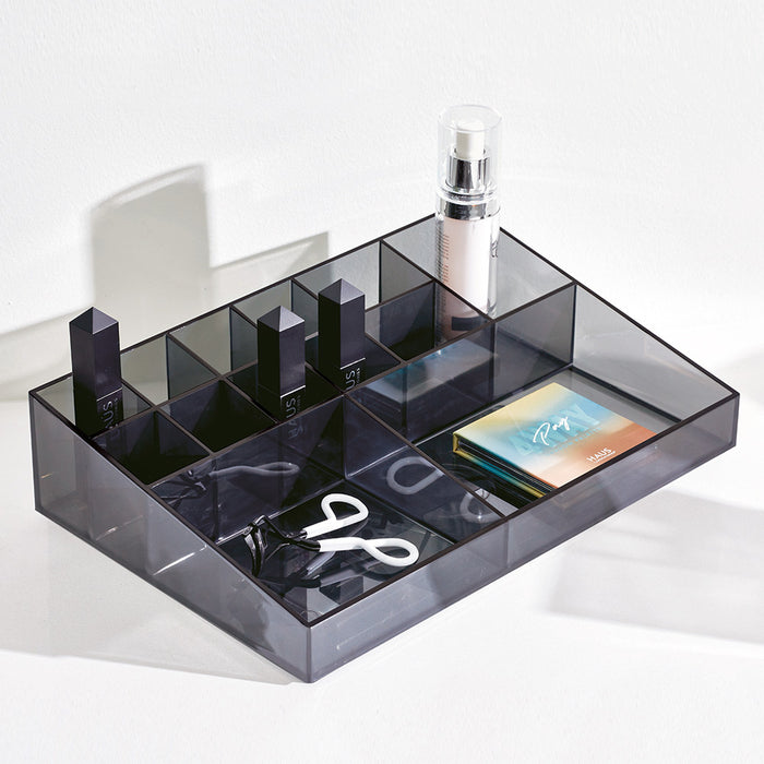 Make-up Organizer met 13 Vakken, 30.5 x 20.3 x 7.6 cm, Smoke - iDesign
