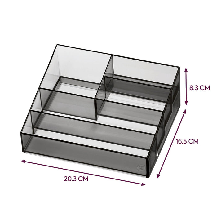 Nagellak Organizer met 5 Vakken, 20.3 x 16.5 x 8.3 cm, Smoke - iDesign