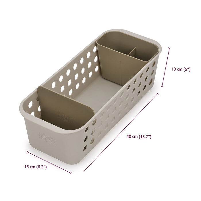 Opbergbox met Verdeelvakken, 16 x 40 x 13 CM, Kunststof, Grijs - Josep