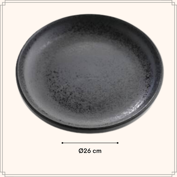 OTIX Dinerbord Zwart 6 stuks Aardewerk 26cm HOLLY