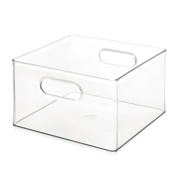 Opbergbox met Handvaten, 25.4 x 25.4 x 15.2 cm, Kunststof, Transparant