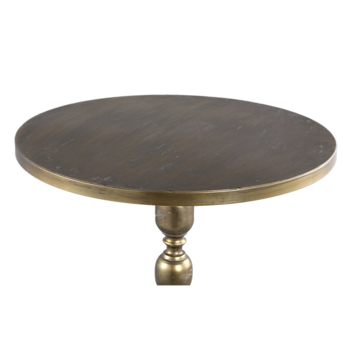 PTMD Jacob Gold iron sidetable antique round