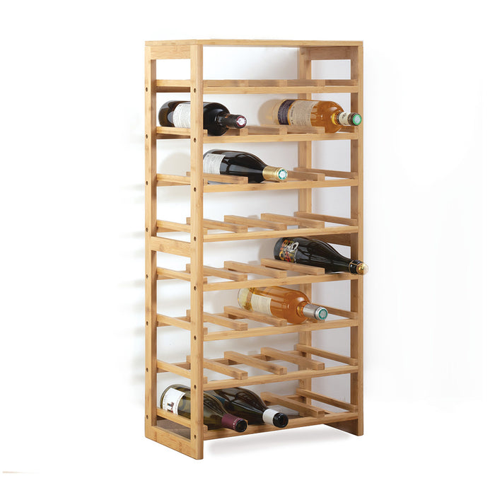 5five Wijnrek - 8 lagen - 32 flessen - bamboe hout - 45 x 24 x 89 cm
