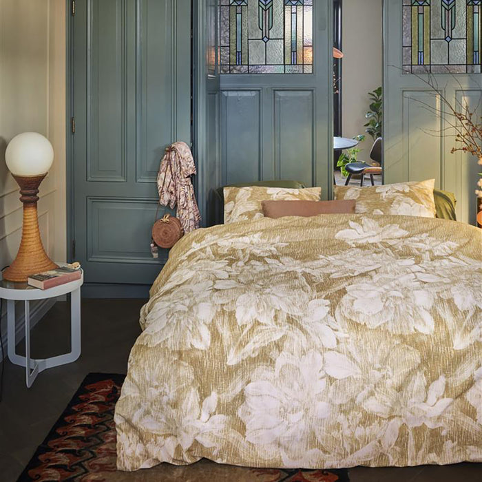 At Home by Beddinghouse Pencil Rain Dekbedovertrek 140 x 200/220 cm - Oker