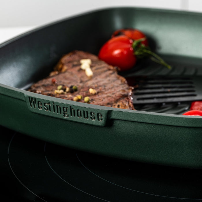 Westinghouse Pannenset - Wokpan 28cm + Grillpan 28cm - Groen