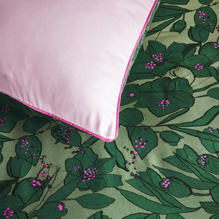 Oilily Sketchy Flower Dekbedovertrek 200 x 200/220 cm - Groen