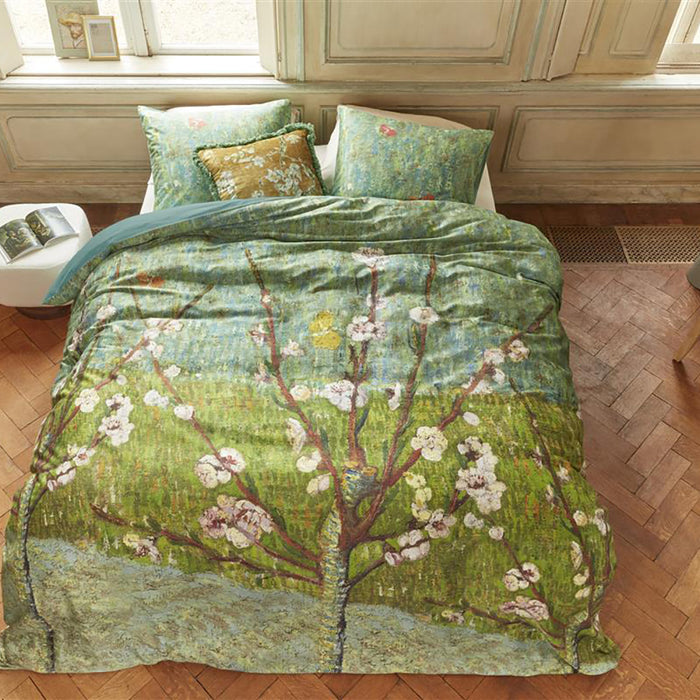 Beddinghouse x Van Gogh Peach Trees Dekbedovertrek 140 x 200|220 cm - Groen