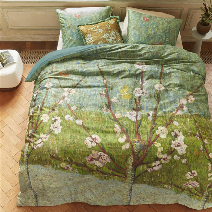 Beddinghouse x Van Gogh Peach Trees Dekbedovertrek 140 x 200|220 cm - Groen