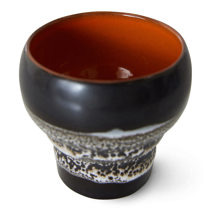 HKliving 70's Ceramics Lungo Mok 0,24 L - Set van 2 - Basalt