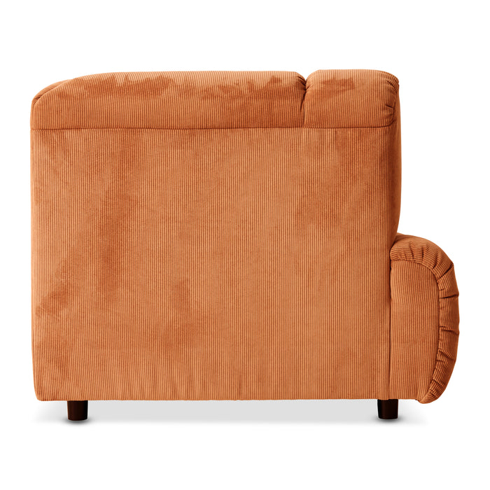 HKliving Wave Bank Element - Hoekstuk Links - Dusty Orange