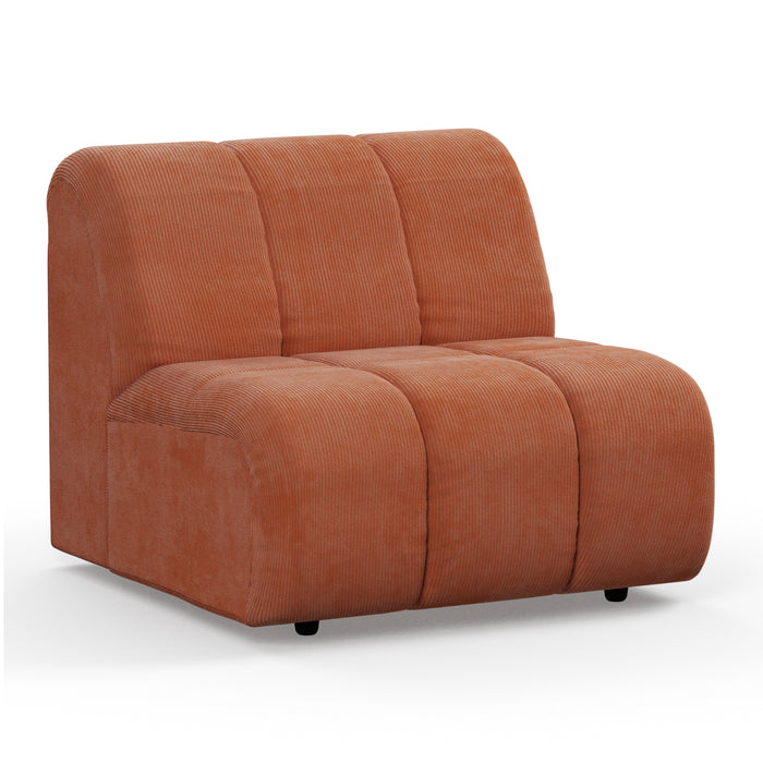 HKliving Wave Bank Element - Middenstuk - Dusty Orange