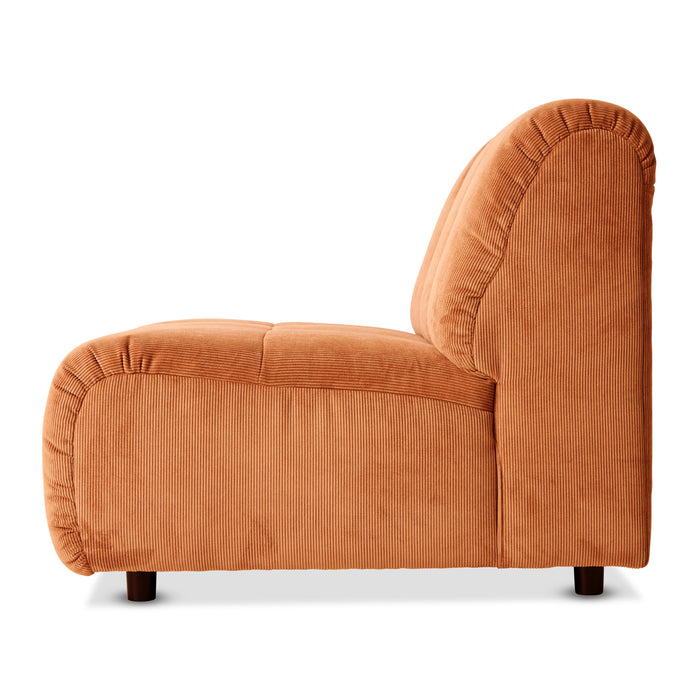 HKliving Wave Bank Element - Middenstuk - Dusty Orange
