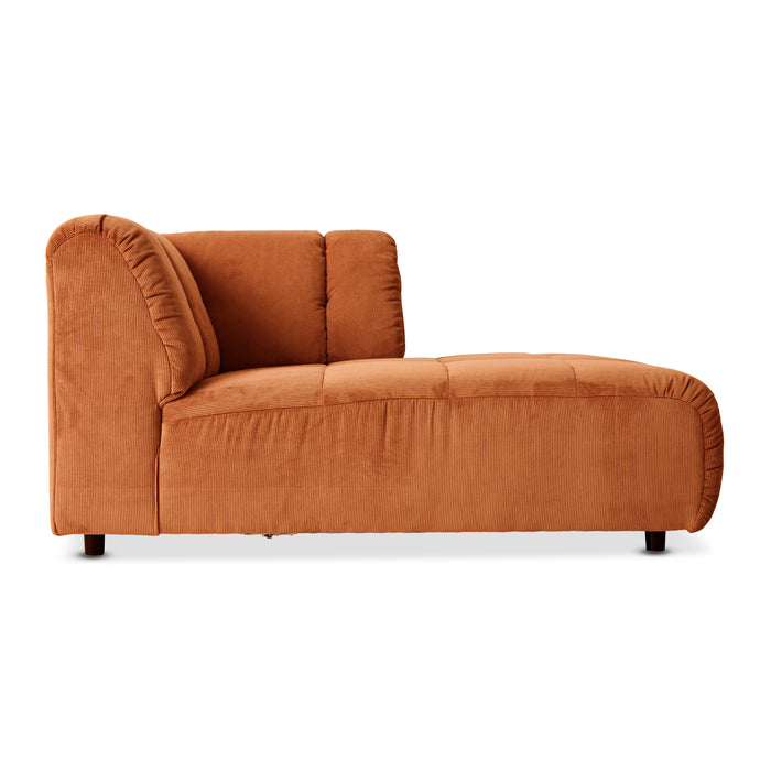HKliving Wave Bank Element - Divan Rechts - Dusty Orange