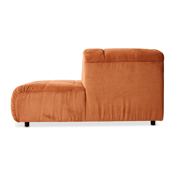 HKliving Wave Bank Element - Divan Rechts - Dusty Orange
