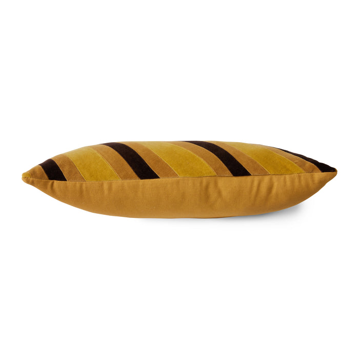 HKliving Striped Velvet Sierkussen 30 x 50 cm - Honey