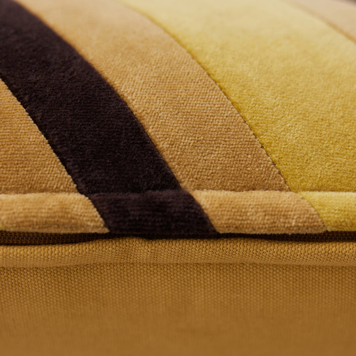 HKliving Striped Velvet Sierkussen 30 x 50 cm - Honey