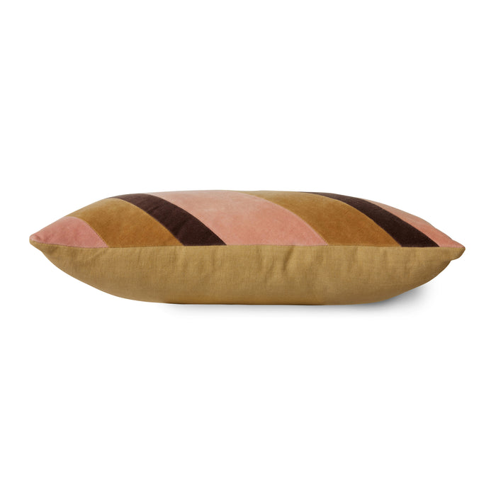 HKliving Striped Velvet Sierkussen 30 x 50 cm - Sunkissed