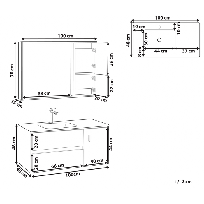 Beliani - TERUEL - Badkamermeubel - Lichte houtkleur - MDF